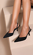 NEW290726 Zwarte Slingback Pumps met Puntneus