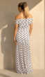 Witte Mesh Polkadot Maxi Jurk met Split