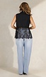 Zwart Mouwloos Gilet met Kanten Details