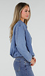 Lichtblauw Denim Jasje met Ritssluiting