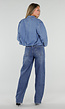 Lichtblauw Denim Jasje met Ritssluiting