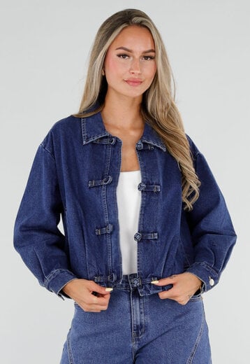 NEW050826 Donkerblauw Denim Jasje