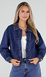 Donkerblauw Denim Jasje met Kraag