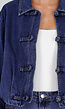 Donkerblauw Denim Jasje met Kraag
