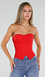 NEW050826 Rood Gestreept Strapless Korset