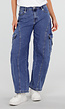 NEW050826 Blauwe Cargo Barrel Jeans