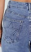 Blauwe Wide Leg Jeans met Ster Achterzak en Lichte Stretch