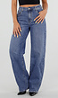 NEW050826 Blauwe Barrel Jeans met Hoge Taille