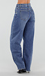 Blauwe Barrel Jeans met Hoge Taille en Lichte Stretch