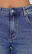 Blauwe Barrel Jeans met Hoge Taille en Lichte Stretch