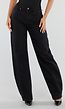 NEW050826 Tall Zwarte Barrel Jeans met Hoge Taille
