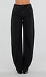 Zwarte Balloon Jeans met Hoge Taille en Lichte Stretch