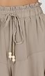 Beige Ruffle Skort met Elastische Taille en Strikkoord