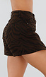 Bruine Zebra Skort met Lichte Stretch