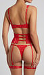 Rode Kanten Lingerie Set met Jarretelgordel en String