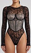 Zwarte Mesh Body met Korsettop en Slangenprint