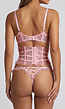 Roze Lingerie Set met Taille Korset En Beugel BH