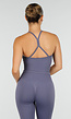 Blauwe Sportset met Halter Top, Legging, Uitneembare Pads en Scrunchdetail