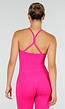 Fuchsia Sportset met Halter Top, Legging, Uitneembare Pads en Scrunchdetail