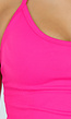 Fuchsia Sportset met Halter Top, Legging, Uitneembare Pads en Scrunchdetail
