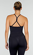 Zwarte Sportset met Halter Top, Legging, Uitneembare Pads en Scrunchdetail