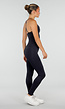 Zwarte Sportset met Halter Top, Legging, Uitneembare Pads en Scrunchdetail
