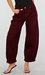 Bordeaux Barrel Jeans met Hoge Taille