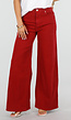 Rode Wide Leg Jeans met Hoge Taille en Lichte Stretch