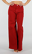 Rode Wide Leg Jeans met Hoge Taille en Lichte Stretch