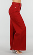 Rode Wide Leg Jeans met Hoge Taille en Lichte Stretch