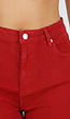 Rode Wide Leg Jeans met Hoge Taille en Lichte Stretch