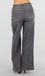 Grijze Wide Leg Jeans met Zebraprint en Lichte Stretch