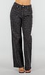 Grijze Straight Leg Jeans met Panterprint en Lichte Stretch