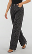 Grijze Straight Leg Jeans met Panterprint en Lichte Stretch