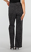 Grijze Straight Leg Jeans met Panterprint en Lichte Stretch
