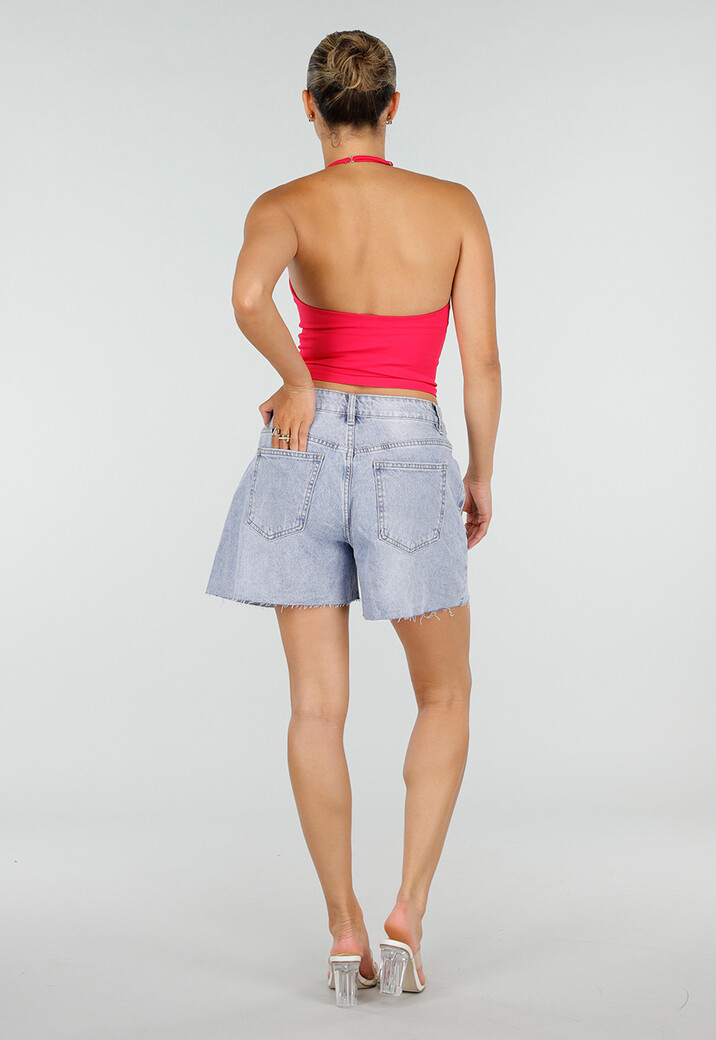 Roze Halter Sport Top met Verstelbaar Halterbandje, Uitneembare Pads en Stretch