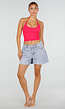 Roze Halter Sport Top met Verstelbaar Halterbandje, Uitneembare Pads en Stretch