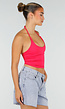 Roze Halter Sport Top met Verstelbaar Halterbandje, Uitneembare Pads en Stretch