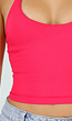 Roze Halter Sport Top met Verstelbaar Halterbandje, Uitneembare Pads en Stretch