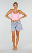 Roze Halter Sport Top met Verstelbaar Halterbandje, Uitneembare Pads en Stretch