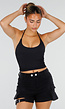 Zwarte Halter Sport Top met Verstelbaar Halterbandje, Uitneembare Pads en Stretch