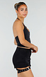Zwarte Halter Sport Top met Verstelbaar Halterbandje, Uitneembare Pads en Stretch