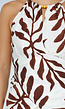 Beige Halter Top met Bladerenprint en Striksluiting op de Rug