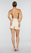 Champagne Halter Fringe Top met Verstelbare Rugsluiting
