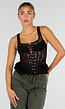 NEW120826 Zwart Kanten Peplum Korset