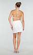 Witte Fringe Halter Top met Verstelbare Rugsluiting