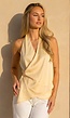 Gele Satijnen Halter Top met Overslag en Asymmetrische Zoom