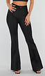 Super Stretch Flared Pantalon met Hoge Taille Zwart