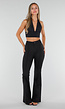 Super Stretch Flared Pantalon met Hoge Taille Zwart