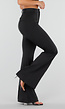 Super Stretch Flared Pantalon met Hoge Taille Zwart